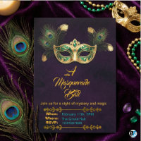 Un Bal Masqué Paon Or Émeraude