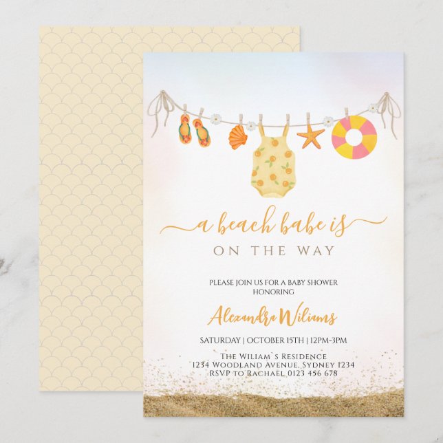 Invitation Un bambin est sur le chemin du Baby shower (Devant / Derrière)