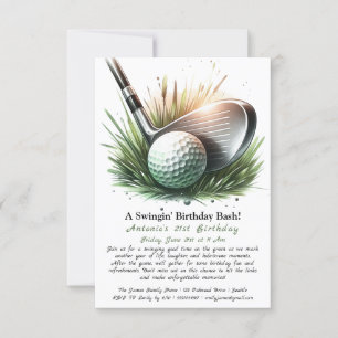 Invitation Un Bassin d'Anniversaire de la Swingin - Tee Up fo