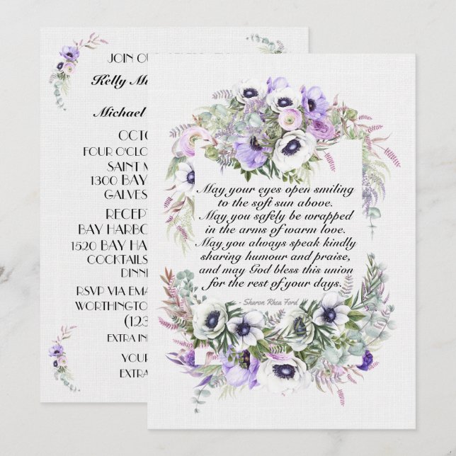 Invitation Un Beau Jour Pour Un Mariage (Devant / Derrière)