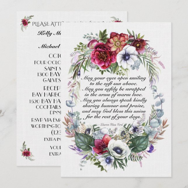 Invitation Un Beau Jour Pour Un Mariage (Devant / Derrière)