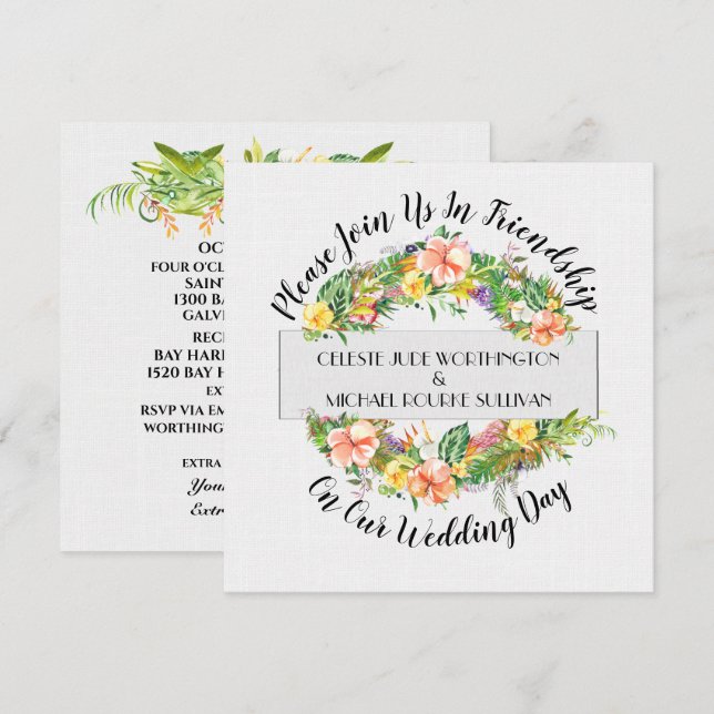 Invitation Un Beau Jour Pour Un Mariage (Devant / Derrière)