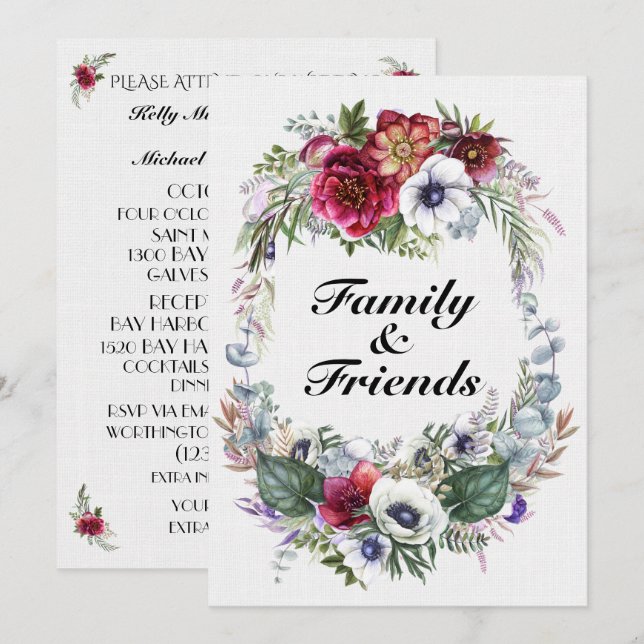 Invitation Un Beau Jour Pour Un Mariage - (Devant / Derrière)