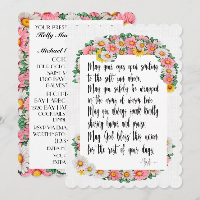 Invitation Un Beau Jour Pour Un Mariage - Voir Retour (Devant / Derrière)