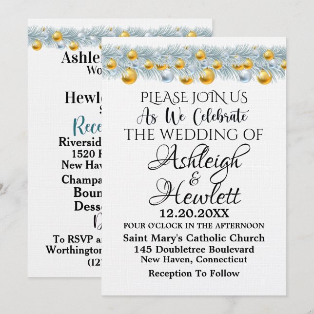 Invitation Un Beau Jour Pour Un Mariage Voir Retour - Invitat (Devant / Derrière)