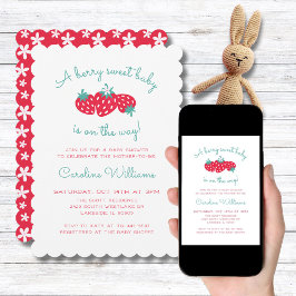 Invitation Un Bébé Berry Sweet est sur le chemin Fraise Girl