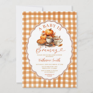 Invitation Un bébé brasse Baby shower Citrouille automne auto