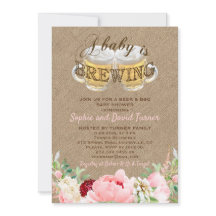 Un bébé brasse Burlap Floral Baby shower barbecue