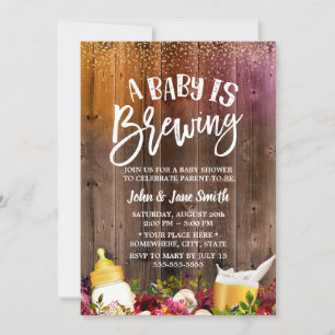 Invitation Un bébé brasse de la bière rustique et du Baby sho