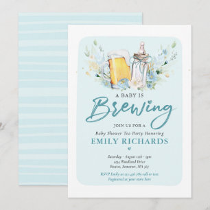 Invitation Un bébé brasse de la bouteille et du Baby shower d