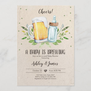 Invitation Un bébé brasse de la verdure Cheers Coed Baby show