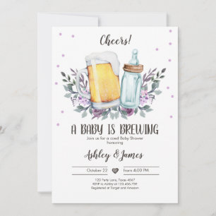 Invitation Un bébé brasse de la verdure Cheers Coed Baby show