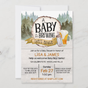 Invitation Un bébé brasse du Baby shower, Baby shower co-Ed