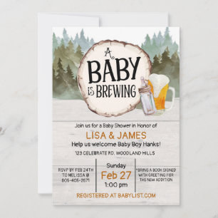 Invitation Un bébé brasse du Baby shower, Baby shower co-Ed d