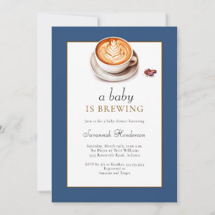 Invitation Un bébé brasse du Baby shower bleu