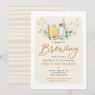 Invitation Un bébé brasse du Baby shower de bière vert