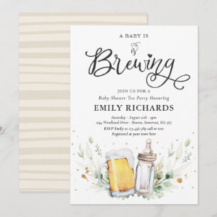Invitation Un bébé brasse du Baby shower de bière vert