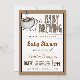 Invitation Un bébé brasse du Baby shower de café