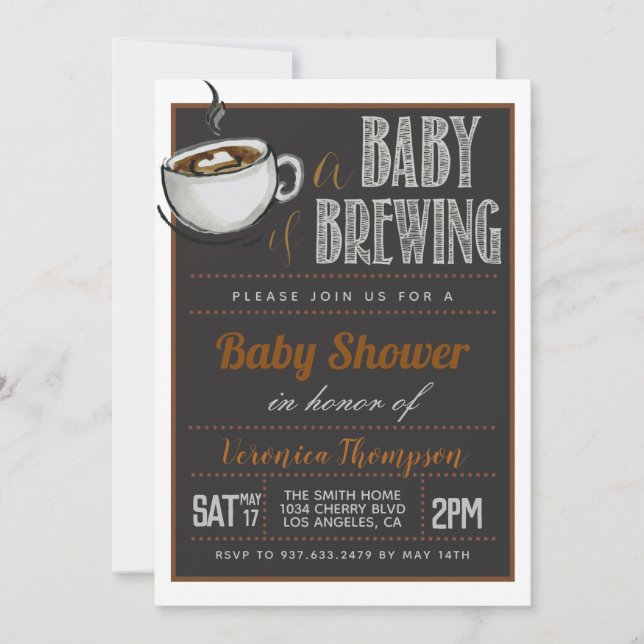 Invitation Un bébé brasse du Baby shower de café (Devant)