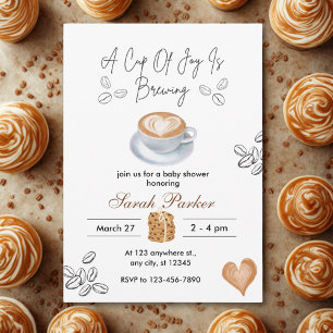 Invitation Un Bébé brasse du Baby shower de café aquarelle