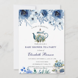 Invitation Un bébé brasse du Baby shower de Fleur Blush Tea I