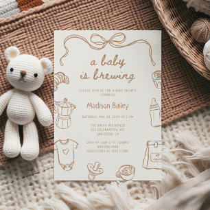 Invitation Un bébé brasse du Baby shower tiré à la main
