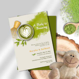 Invitation Un bébé brasse Matcha Latte Baby shower