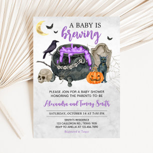 Invitation Un bébé brasse un Baby shower d'Halloween