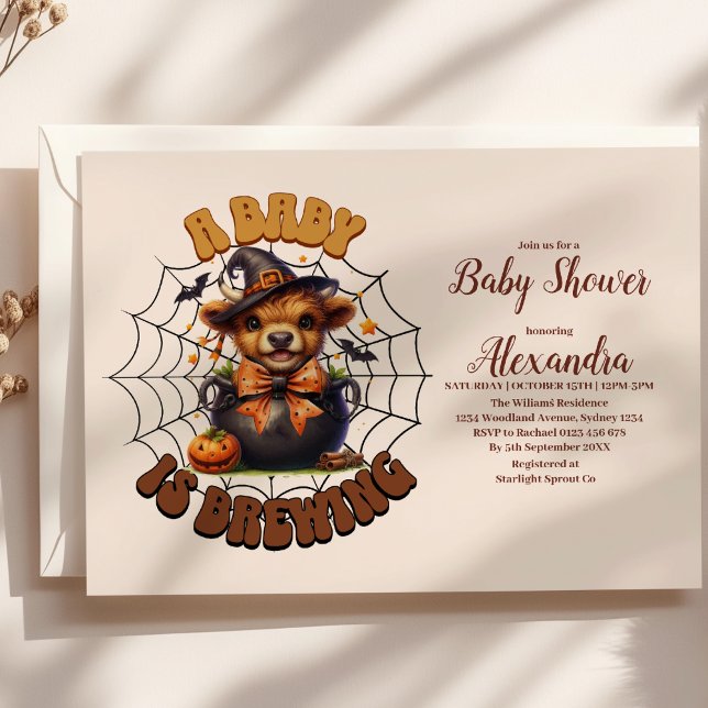 Invitation Un bébé brasse un Baby shower d'Halloween (Créateur téléchargé)