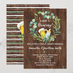 Invitation Un bébé brasse un baby shower en couple