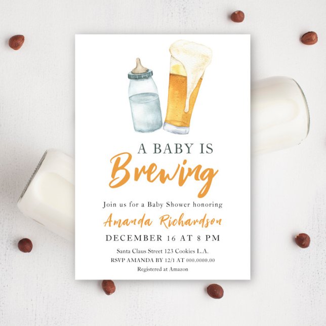 Invitation Un Bébé Brasse Une Bouteille Baby shower Bière (Créateur téléchargé)