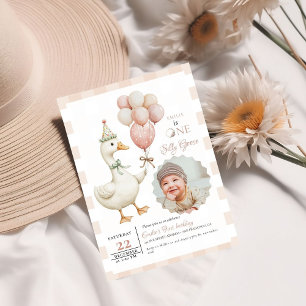 Invitation Un bébé d'oie sotte 1er anniversaire