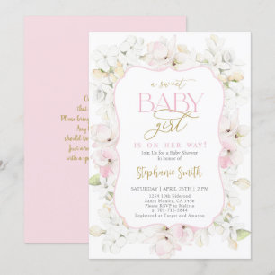 Invitation Un bébé doux fille Hydrangea Baby shower Invitatio