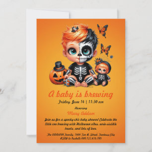 Invitation Un bébé est en préparation, Baby Shower Halloween