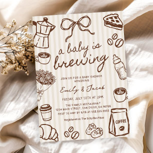Invitation Un bébé est en train de brasser du café Baby Showe