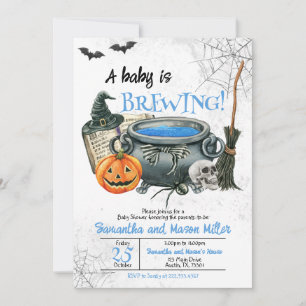 Invitation Un bébé est en train de brasser Halloween Baby sho