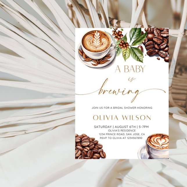 Invitation Un bébé est en train de brasser le Baby shower de  (Créateur téléchargé)