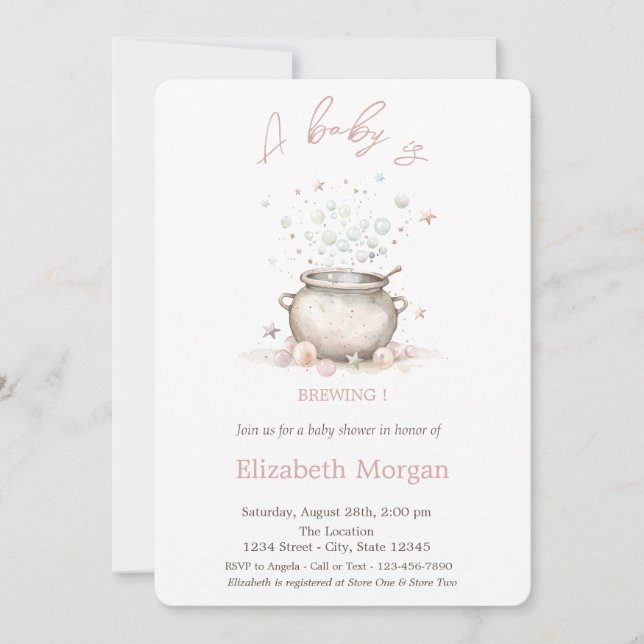 Invitation Un bébé est en train de brasser une Halloween rayé (Devant)