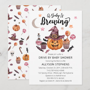 Invitation Un Bébé Est En Train De Brûler Halloween Drive Par