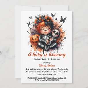 Invitation Un bébé est en train de mijoter, Baby Shower Hallo