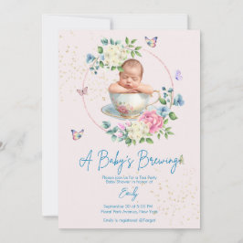 Invitation Un bébé est en train de mijoter Fard rose Baby Sho