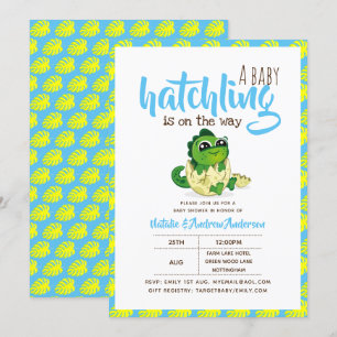 Invitation Un Bébé Hatchling Est Sur Le Chemin Dinosaur Cute 