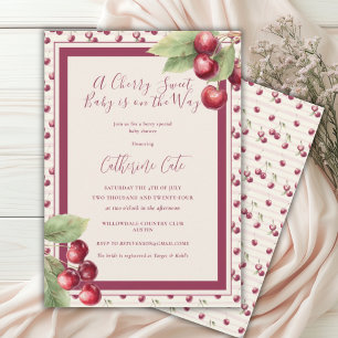 Invitation Un bébé merisier sucré est sur le chemin Baby show