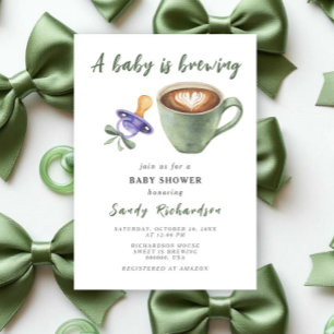 Invitation Un bébé prépare une tétine à café Bébé Shower