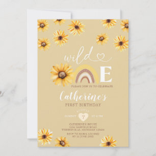 Invitation Un Boho sauvage Fleurs de soleil arc-en-ciel