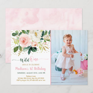 Invitation Un Boho sauvage Floral Rose Gold Anniversaire