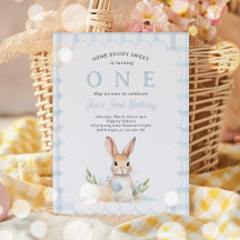 Un Bunny Pastel Printemps Bleu En vichy 1er Annive