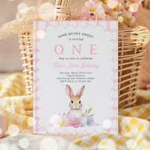 Un Bunny Pastel Printemps rose En vichy 1er Annive