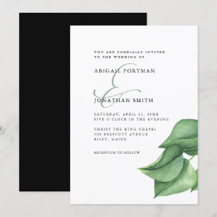 Invitation Un cadre verdoyant simple avec Mariage Ampersand