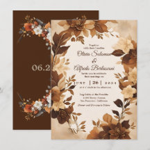 Un café et une crème Automne Floral thème Mariage
